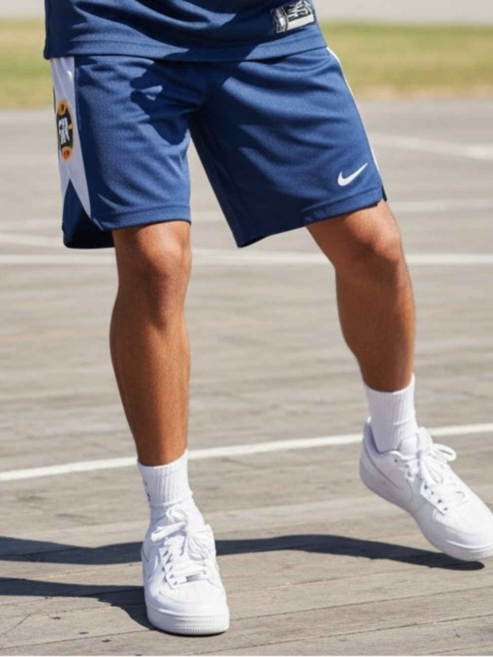 Nike - NBA Authentics - Grand Rapids Navy and Grey Basketball Shorts - Size M
